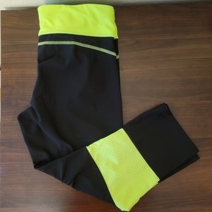 Neon Yellow Cropped Workout Leggings